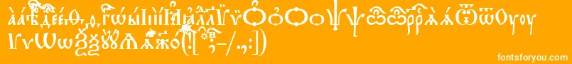 フォントTriodionIeucs – オレンジの背景に白い文字