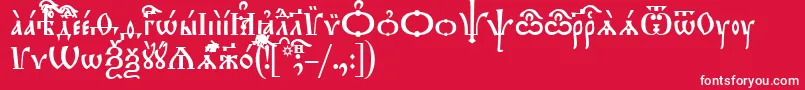 TriodionIeucs Font – White Fonts on Red Background
