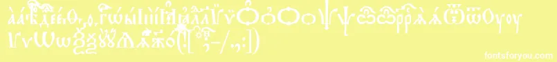 フォントTriodionIeucs – 黄色い背景に白い文字