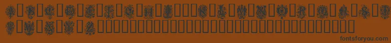フォントChaucher – 黒い文字が茶色の背景にあります