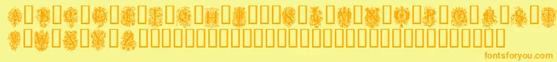 fuente Chaucher – Fuentes Naranjas Sobre Fondo Amarillo