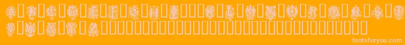 Fonte Chaucher – fontes rosa em um fundo laranja