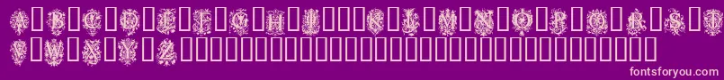 Fonte Chaucher – fontes rosa em um fundo violeta