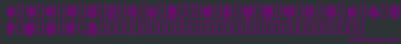 Chaucher-Schriftart – Violette Schriften auf schwarzem Hintergrund