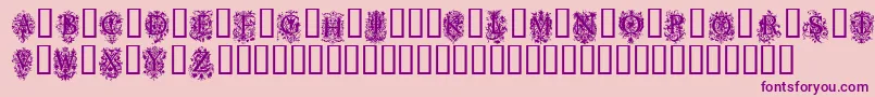 Chaucher-fontti – violetit fontit vaaleanpunaisella taustalla