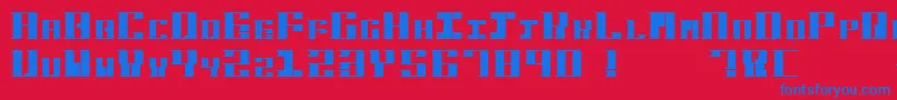 HardbaqBold Font – Blue Fonts on Red Background