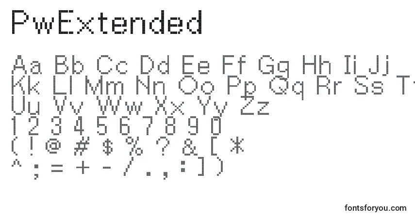 Шрифт PwExtended – алфавит, цифры, специальные символы