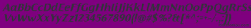 Fonte FlorentiaBoldItalicTrial – fontes pretas em um fundo violeta