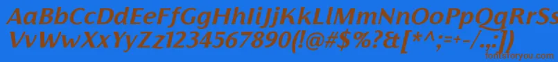 Шрифт FlorentiaBoldItalicTrial – коричневые шрифты на синем фоне