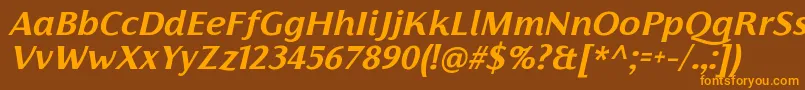 Шрифт FlorentiaBoldItalicTrial – оранжевые шрифты на коричневом фоне