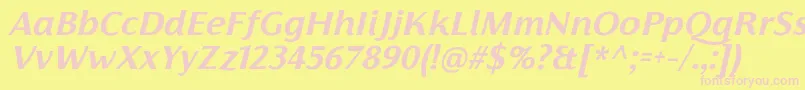 FlorentiaBoldItalicTrial Font – Pink Fonts on Yellow Background