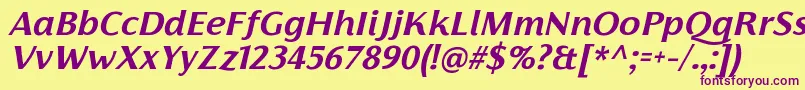 FlorentiaBoldItalicTrial Font – Purple Fonts on Yellow Background