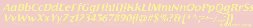 FlorentiaBoldItalicTrial Font – Yellow Fonts on Pink Background