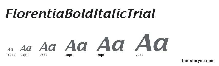 FlorentiaBoldItalicTrial Font Sizes