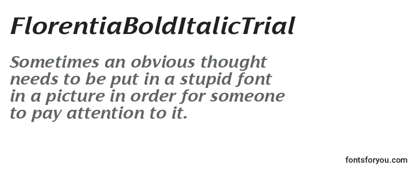 Review of the FlorentiaBoldItalicTrial Font
