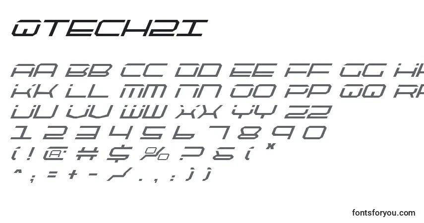A fonte Qtech2i – alfabeto, números, caracteres especiais