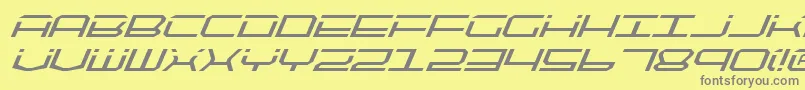 フォントQtech2i – 黄色の背景に灰色の文字