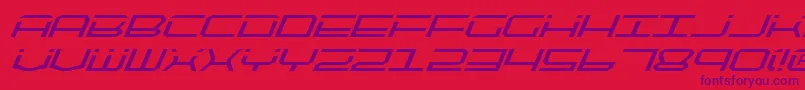 Qtech2i-Schriftart – Violette Schriften auf rotem Hintergrund