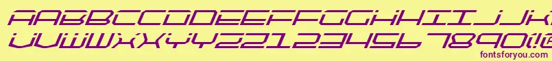 Qtech2i Font – Purple Fonts on Yellow Background