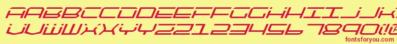 Qtech2i Font – Red Fonts on Yellow Background