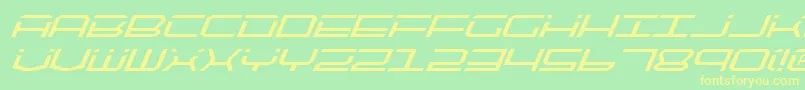 Qtech2i Font – Yellow Fonts on Green Background