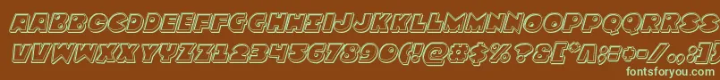 Zounderkiteengraveital Font – Green Fonts on Brown Background