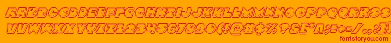 Zounderkiteengraveital Font – Red Fonts on Orange Background