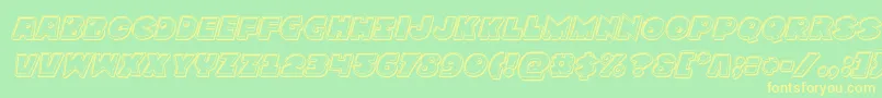 Zounderkiteengraveital Font – Yellow Fonts on Green Background