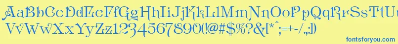 Ametist Font – Blue Fonts on Yellow Background