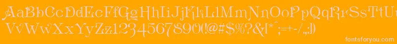 Ametist-Schriftart – Rosa Schriften auf orangefarbenem Hintergrund