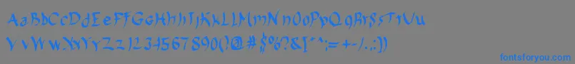 Harakiri Font – Blue Fonts on Gray Background