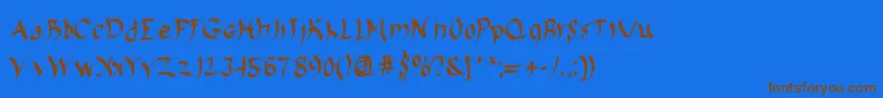 Harakiri Font – Brown Fonts on Blue Background