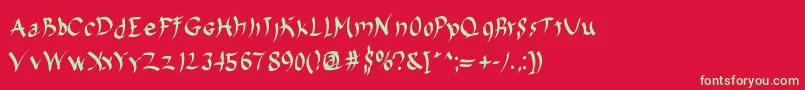 Harakiri Font – Green Fonts on Red Background