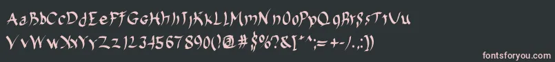 Harakiri-Schriftart – Rosa Schriften auf schwarzem Hintergrund