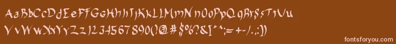 Harakiri-Schriftart – Rosa Schriften auf braunem Hintergrund