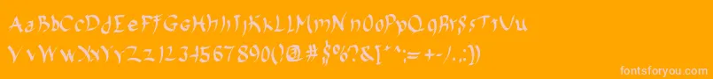 Harakiri-Schriftart – Rosa Schriften auf orangefarbenem Hintergrund