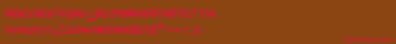 RomzulSans Font – Red Fonts on Brown Background