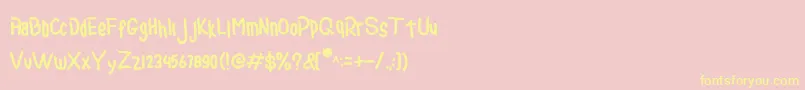 RomzulSans Font – Yellow Fonts on Pink Background