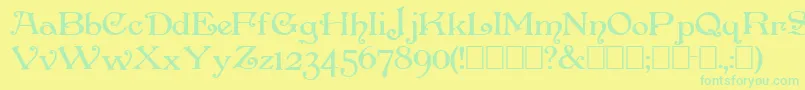 Шрифт PenshurstBold – зелёные шрифты на жёлтом фоне