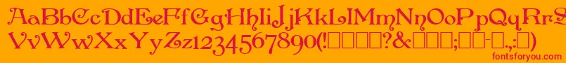 PenshurstBold Font – Red Fonts on Orange Background
