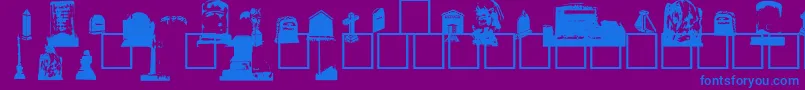 Grvstnbt-Schriftart – Blaue Schriften auf violettem Hintergrund