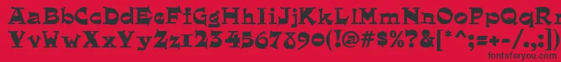 QuaintRegular Font – Black Fonts on Red Background