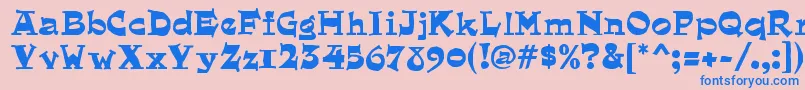 QuaintRegular Font – Blue Fonts on Pink Background