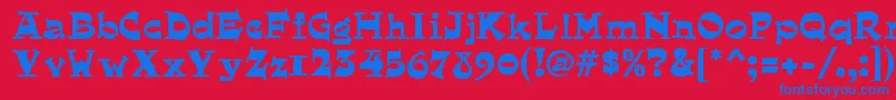 Police QuaintRegular – polices bleues sur fond rouge