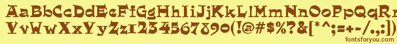 QuaintRegular Font – Brown Fonts on Yellow Background