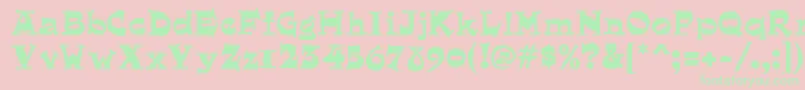 Więcej informacji o czcionce QuaintRegular Czcionka QuaintRegular – zielone czcionki na różowym tle