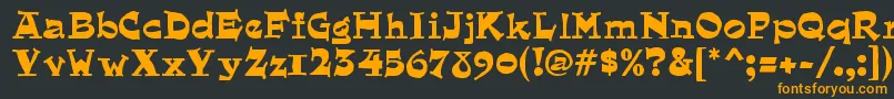 フォントQuaintRegular – 黒い背景にオレンジの文字