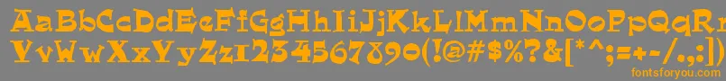 フォントQuaintRegular – オレンジの文字は灰色の背景にあります。
