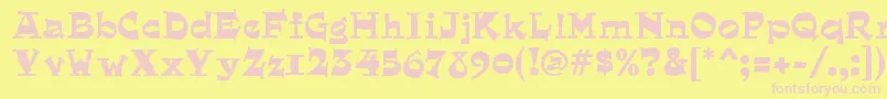 QuaintRegular Font – Pink Fonts on Yellow Background