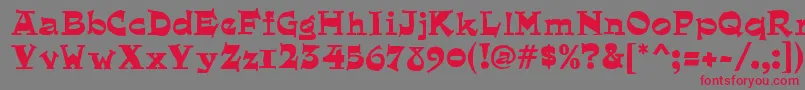 QuaintRegular Font – Red Fonts on Gray Background